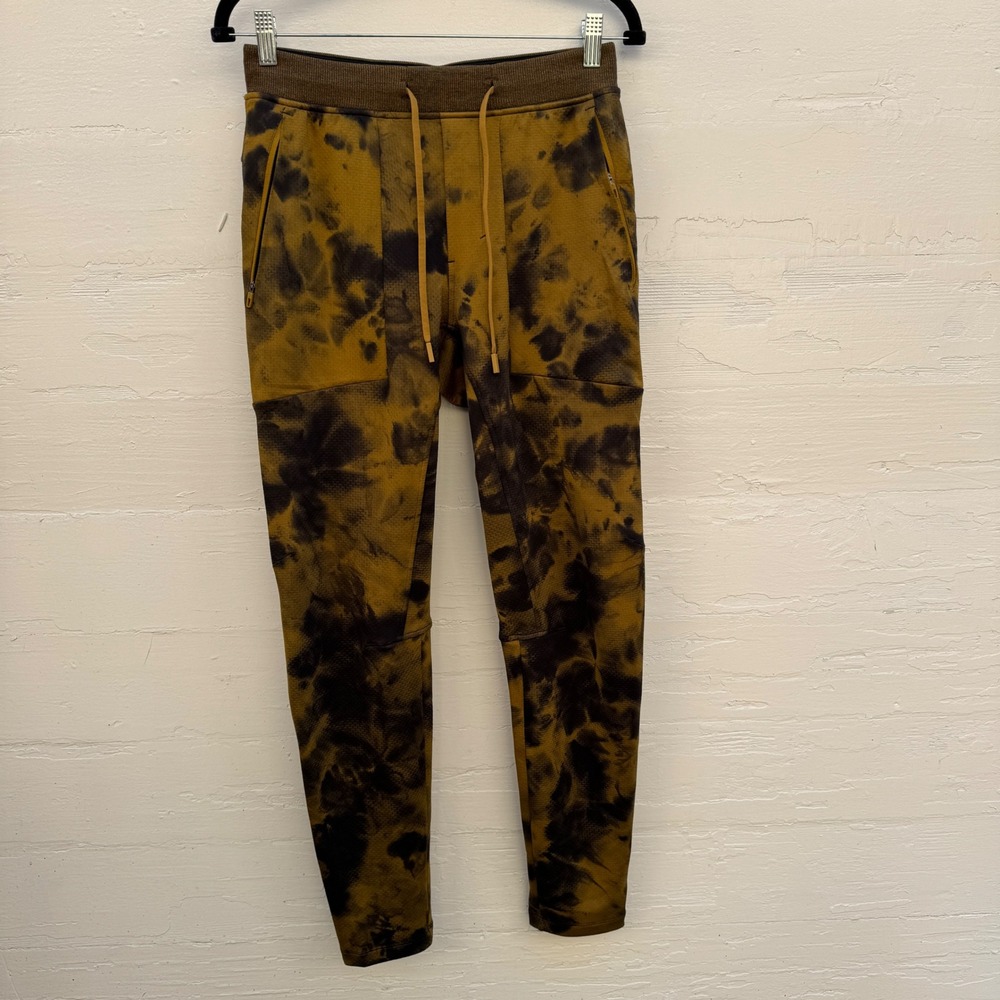 Lululemon At Ease Jogger Size S Gold Spice Black Tie Dye Men Textured Sweatpants